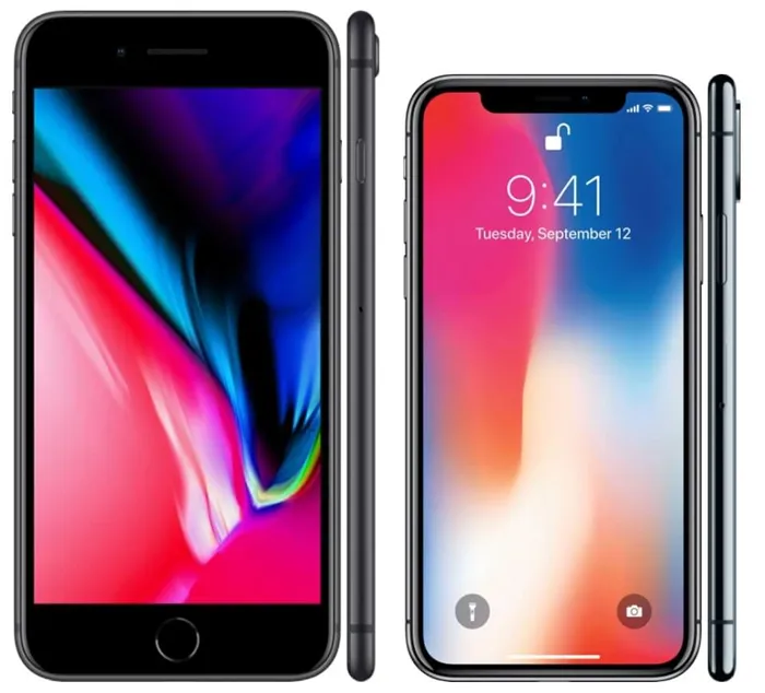 экран iphone x в сравнении с экраном iphone 8 plus