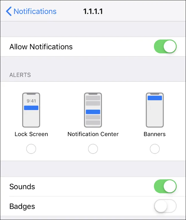 Экран приложения iPhone «Уведомления».