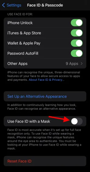 Как использовать FaceID с маской без AppleWatch