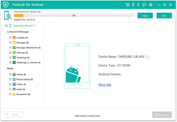 Сканирование AndroidAndroid для поиска удаленных аудиофайлов