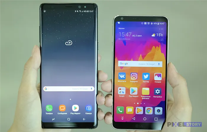 Galaxy Note 8 против LG G6