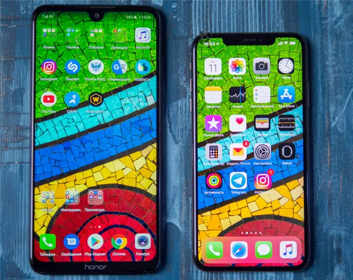 Honor 8x Max справа, iPhone XS Max справа