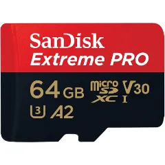 Карта памяти Micro SDXC 64Gb Sandisk Extreme Pro UHS-I U3 V30 A2 + ADP (170/90 МБ/с)