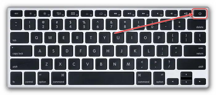 Полная кнопка для перезагрузки MacBook, выпущенных до 2016 года