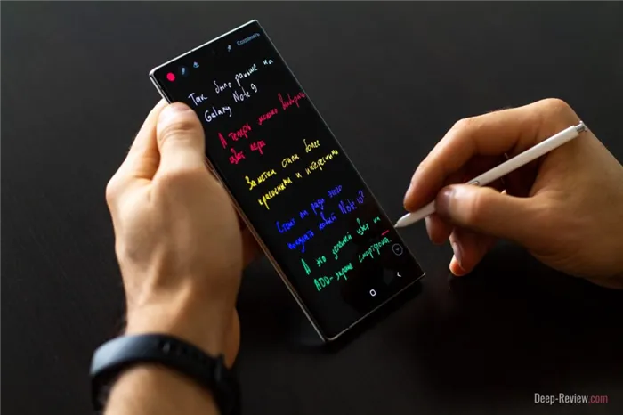Цветные заметки за пределами экрана с помощью пера Note 10 S Pen