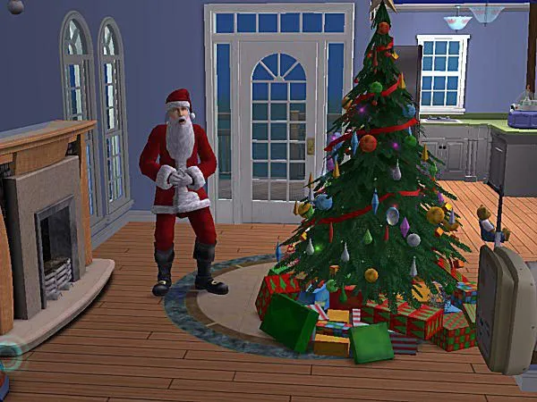Дед Мороз прибывает на Рождество в The Sims 2 скриншоты