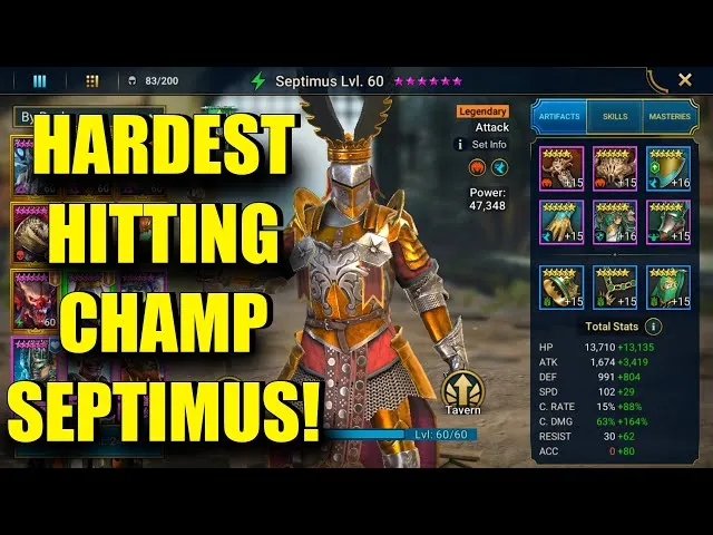 SEPTIMUS Champion Guide Raid: Shadow Legends