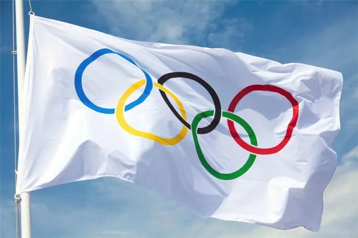  Вот он — всем известный Олимпийский флаг