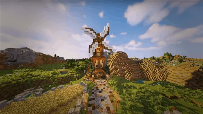 Эта ветряная мельница — отличная идея для ваших следующих проектов Minecraft.