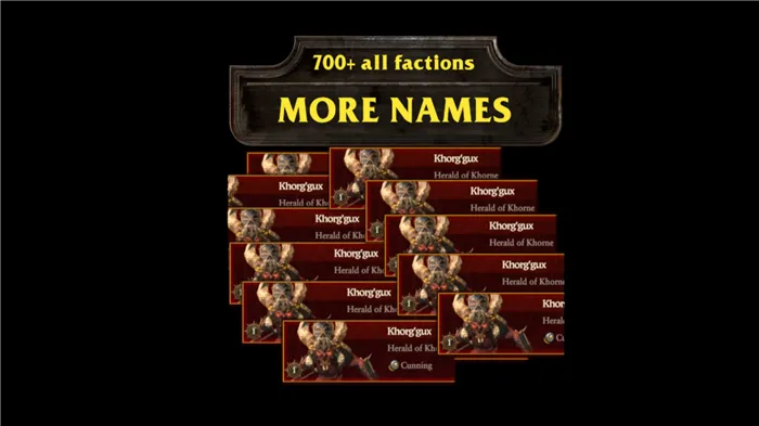 Total War: Warhammer 3 мод Больше имен