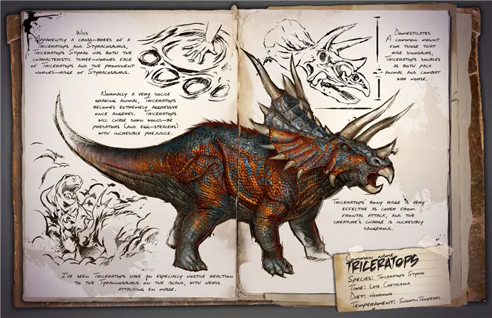 Трицератопс (Triceratops) в ARK: Survival Evolved, животные ARK: Survival Evolved, досье Survival Evolved