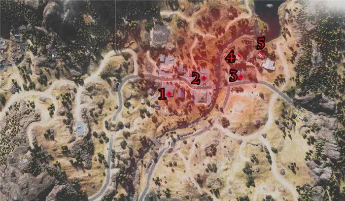 Карта гнезд заражения в Марион Форкс