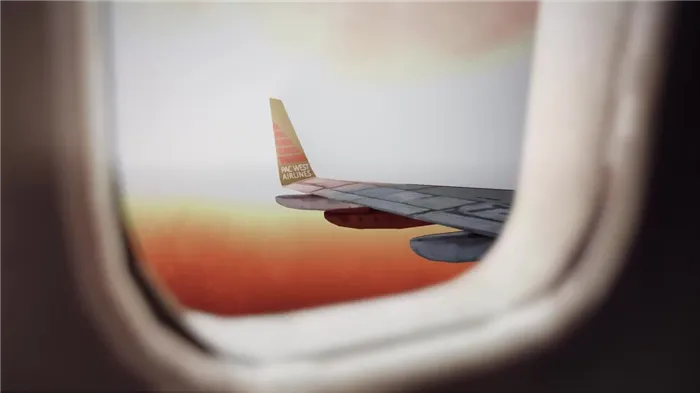 вид из окна самолета