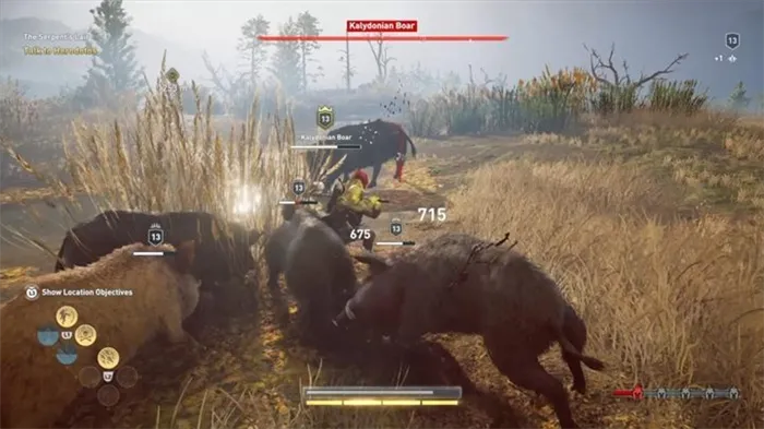 From time to time, the enemy will summon a horde of minor wild boars to help him in the battle - Kalydonian Boar (Phokis) - Hunting for Seven Beasts in Assassins Creed Odyssey - Hunting for Seven Beasts - Assassins Creed Odyssey Guide