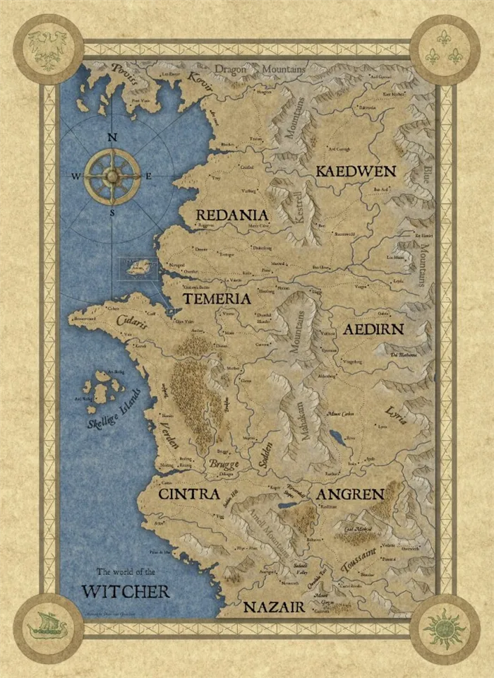 Карта Верхнего Континента из сериала 