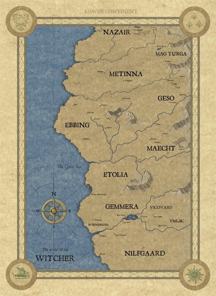 Карта Нижнего Континента из сериала 