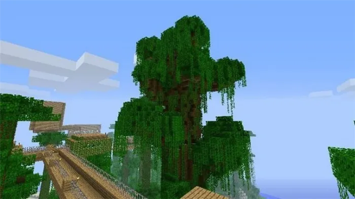 Как сделать тропическое дерево (дерево) в Майнкрафте