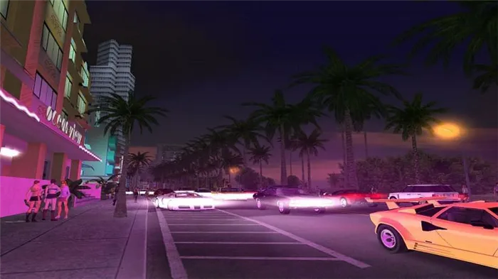Некоторые части GTA Vice City довольно красочные (Изображение с Rockstar Games)